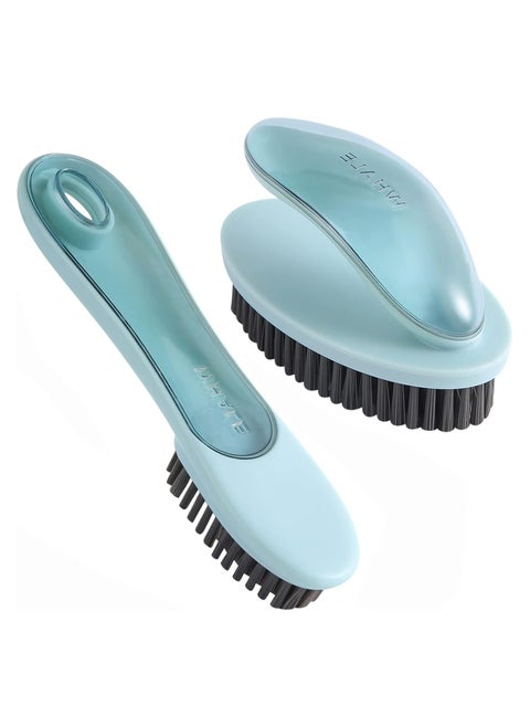 2-Pack Soft Laundry Scrub Brushes - Stain Cleaning Brushes for Clothes, Shoes, and Fabric (Blue)