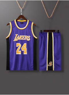GROIC Kobe Bryant Jersey 24# Basketball T Shirt and Shorts,Basketball Jersey for Adults,Basketball Suits,BasketballJersey Set(Purple,3XL)  - Image 2