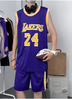 GROIC Kobe Bryant Jersey 24# Basketball T Shirt and Shorts,Basketball Jersey for Adults,Basketball Suits,BasketballJersey Set(Purple,3XL)  - Image 5
