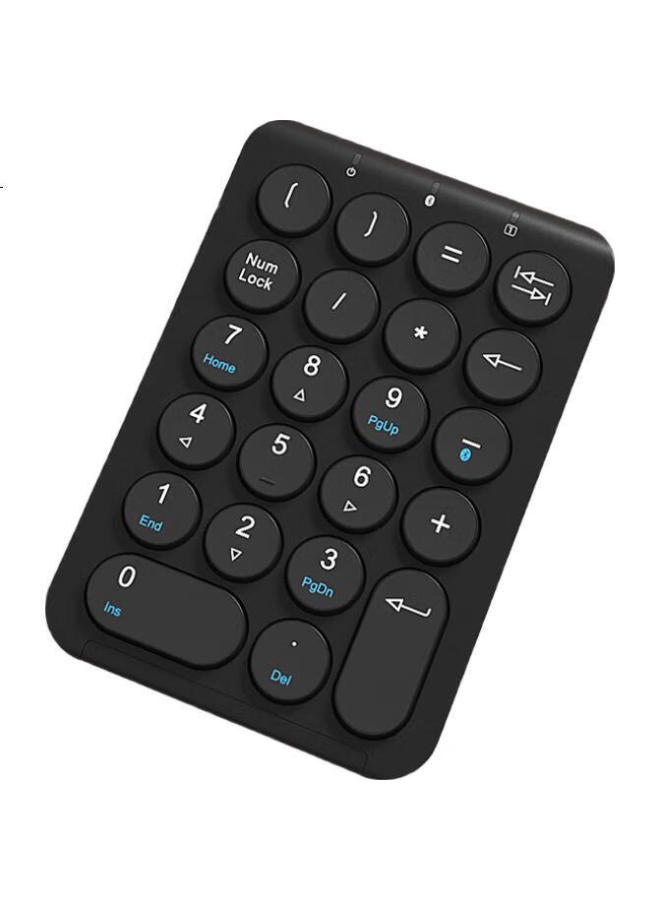 B.O.W Hangshi Hb159 Bluetooth Digital Mini Keyboard, Retro Round Caps, Universal Laptop And Desktop Keyboard, Rechargeable Bluetooth Keyboard, Black - Image 2