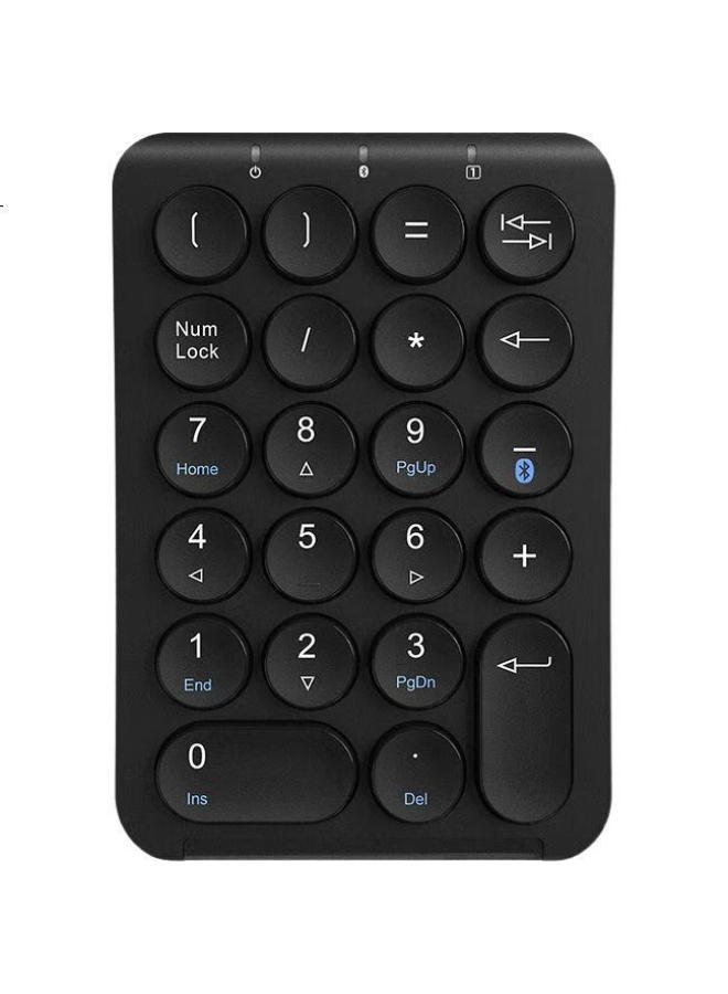 B.O.W Hangshi Hb159 Bluetooth Digital Mini Keyboard, Retro Round Caps, Universal Laptop And Desktop Keyboard, Rechargeable Bluetooth Keyboard, Black - Image 1