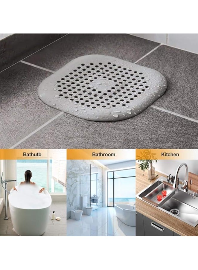 MIRFA Silicon Hair Catcher Drain Cover with Suction Cups - Grey (Pack of 2) - Image 2