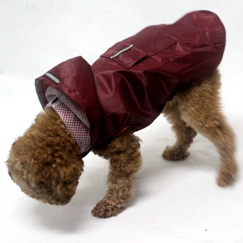 Reflective Waterproof Pet Raincoat for Large Dogs, Hooded, Polyester, Multiple Sizes and Colors - Image 3