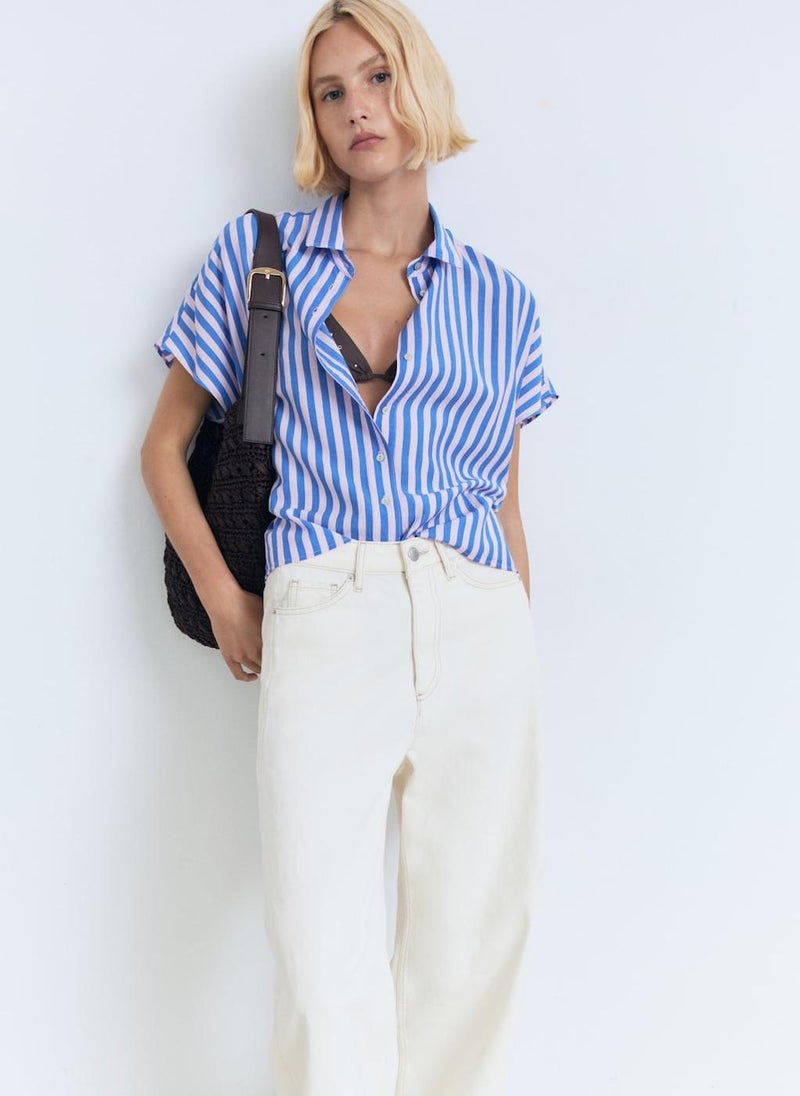 MANGO Short Sleeve Striped Shirt  - Image 4