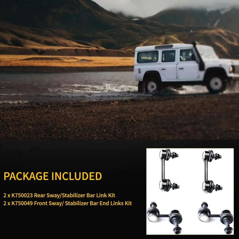 HHCM 4 Pcs Front and Rear Sway Bar Links Kit K750023 K750049 for Subaru Legacy & Outback 2005-2009 - Image 3