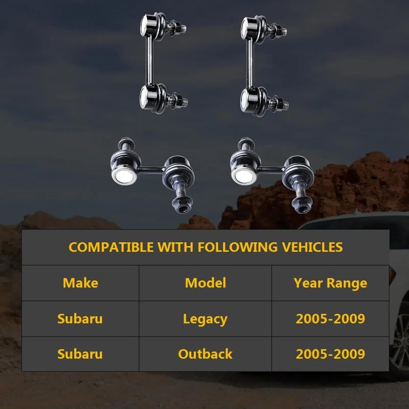 HHCM 4 Pcs Front and Rear Sway Bar Links Kit K750023 K750049 for Subaru Legacy & Outback 2005-2009 - Image 2