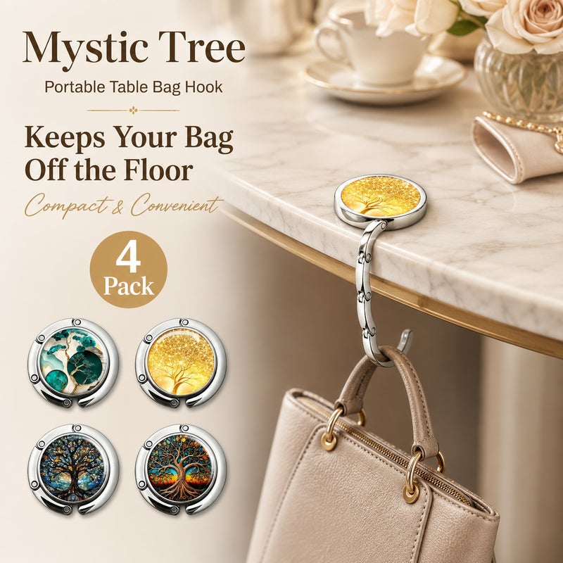 Foldable Purse Hook for Table, Portable Handbag Hanger Desk Bag Holder for Women, Compact Table Bag Hook for Office, Dining and Travel - Image 4