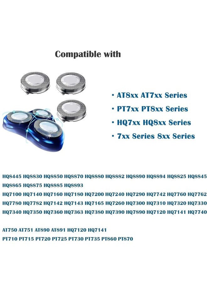 Suleto HQ8 Replacement Heads for Philips Norelco Aquatec Shavers, Razor Blades Compatible with Shavers PT720 AT880 AT810 and OEM Upgraded, 3-Pack & Brush - Image 3