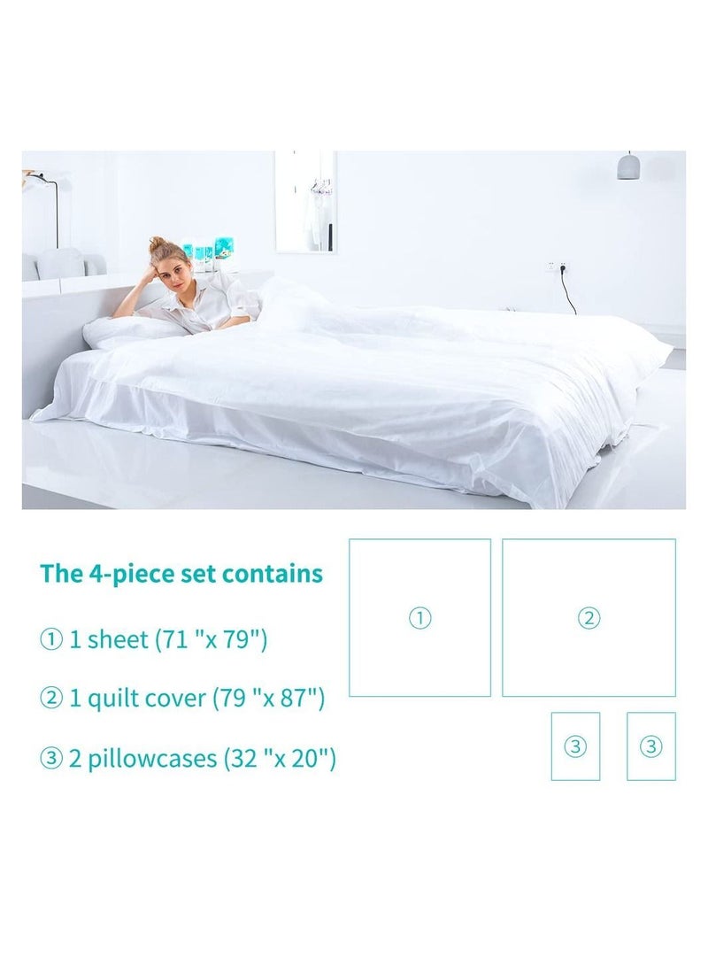 Disposable Bed Sheets Travel Bedding Set Portable 4 Pack for Hotel One Time Bedsheet - Image 4