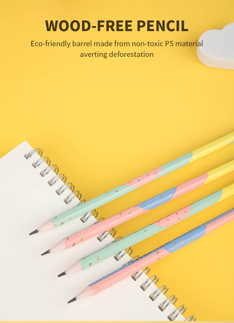 Deli deli Hb Wood Free WritingDrawingSketching Pencil With EraserStrong Triangular Grip Pencils For BeginnersStudentsStationary ItemPreSharpened PencilsBest Gift For KidsPack Of 12Black Multi - Image 4