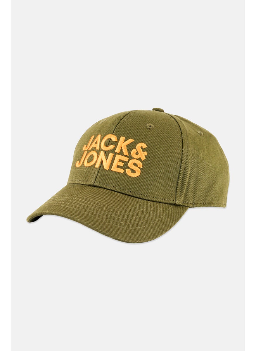 Jack Jones Men Embroidered Logo Adjustable Cap, Olive  - Image 1