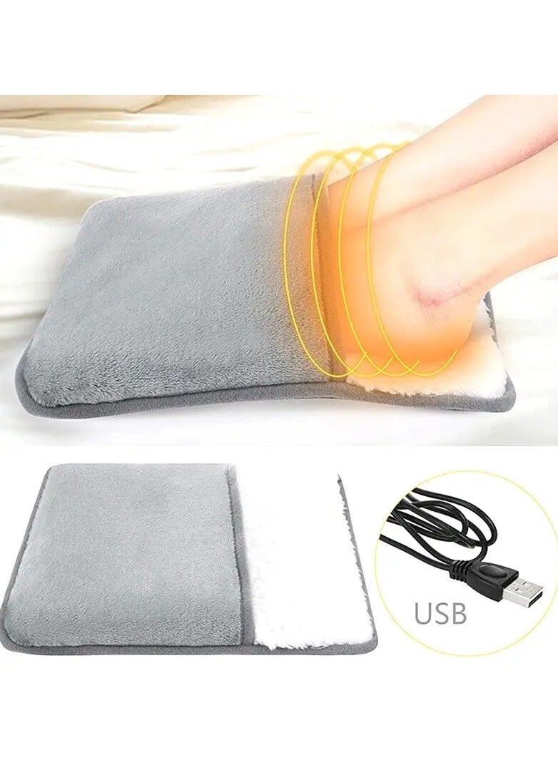 ABJ USB Electric Heating Pad Foot Massager - Portable Ultra Soft Flannel, Auto Off Functionality, Electric Foot Warmer for Men and Women, Reduces Pain, Washable Household Essential - Image 1