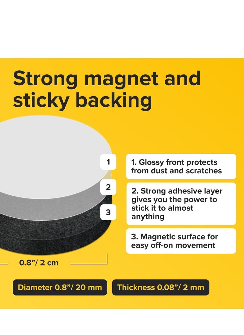 RATSAW 100 Pieces Magnetic Dots Round Magnets with 3M Strong Self Adhesive Backing Perfect for DIY Art Projects whiteboards and Fridge Magnet Circles 18mm Diameter  - Image 4