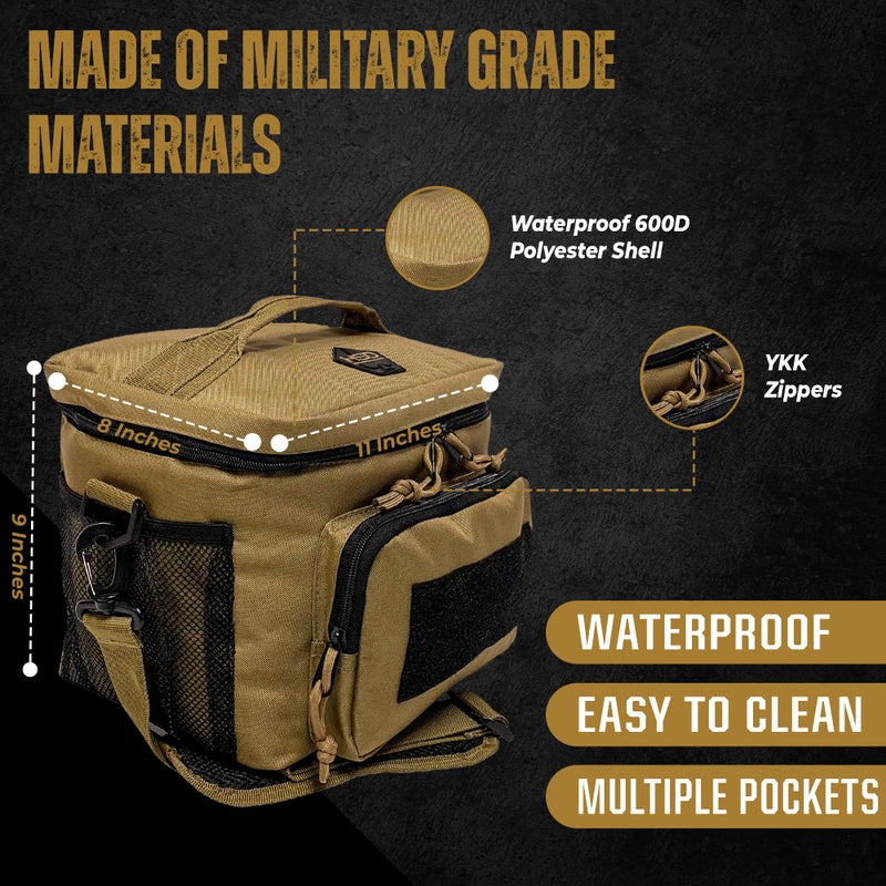 HighSpeedDaddy Tactical Lunch Bag â€“ Insulated Lunch Box Cooler Bag for Men & Women - Military-Grade, Portable and Water-Resistant 15L Work & Travel Lunch Box Bag - 11â€x 9â€x 8â€ - Coyote Brown - Image 3