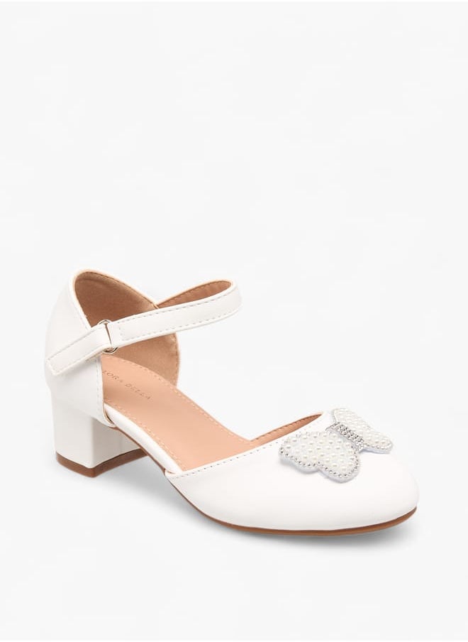 Flora Bella By Shoexpress Girls Butterfly Accent Ballerinas With Hook And Loop Closure  - Image 1
