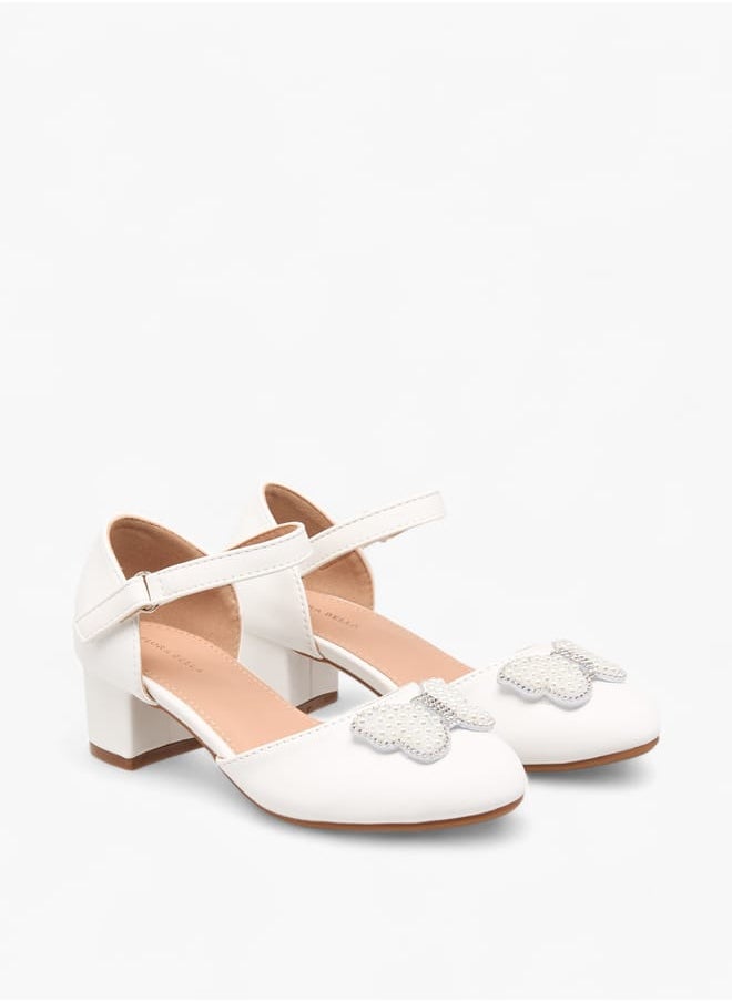 Flora Bella By Shoexpress Girls Butterfly Accent Ballerinas With Hook And Loop Closure  - Image 2