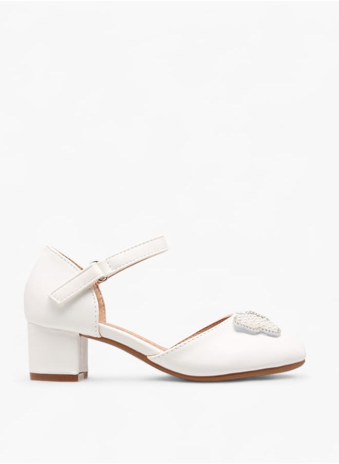 Flora Bella By Shoexpress Girls Butterfly Accent Ballerinas With Hook And Loop Closure  - Image 3