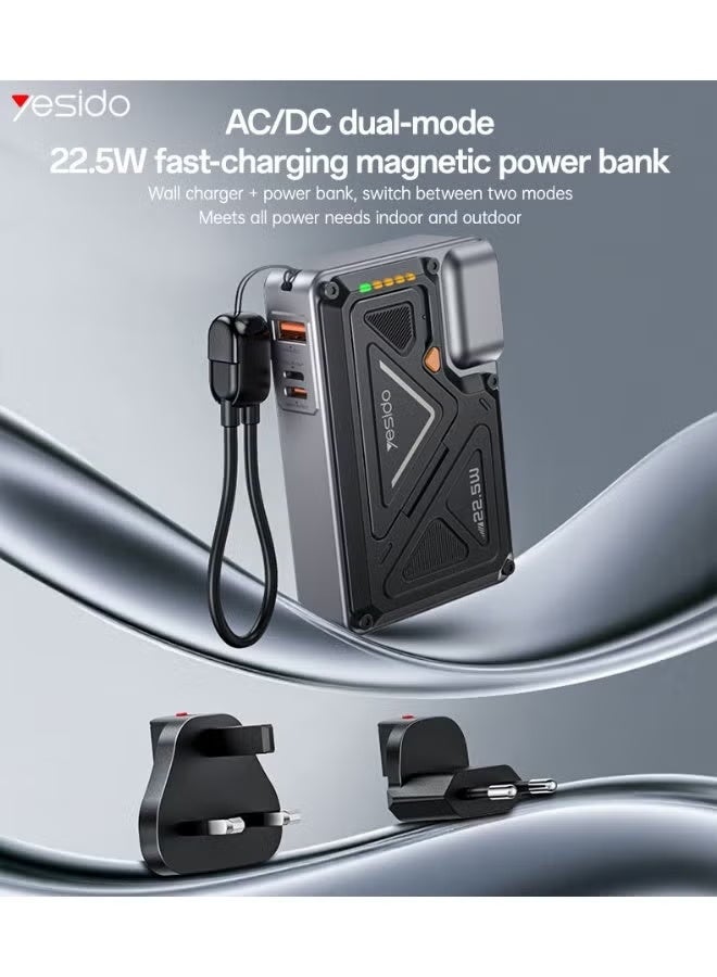 Yesido 10000mAh 22.5W Fast Charging AC+DC Dual-mode Wireless Charging Power Bank YP8910000mAh 22.5W Fast Charging AC+DC Dual-mode Wireless Charging Power Bank YP89 - Image 4