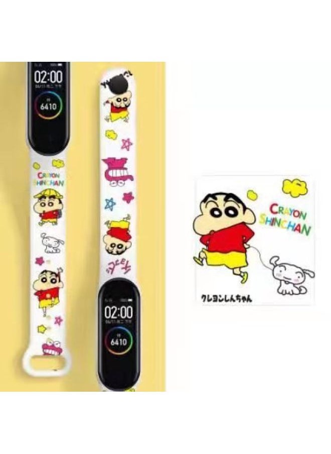 Generic - For Mi Band 9 Strap Mi Band 5/6/7/8 Strap Cartoon Printed Mi Band 3/4 Wristband-Color:Small Hat-Specifications:M 7/6/5 - Image 1