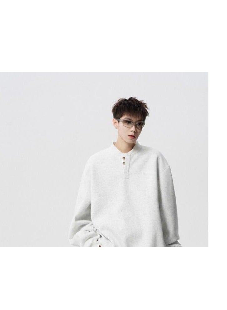 Men's Long Sleeved T-Shirt Lose Casual Pullover Base Hoodie - Image 2