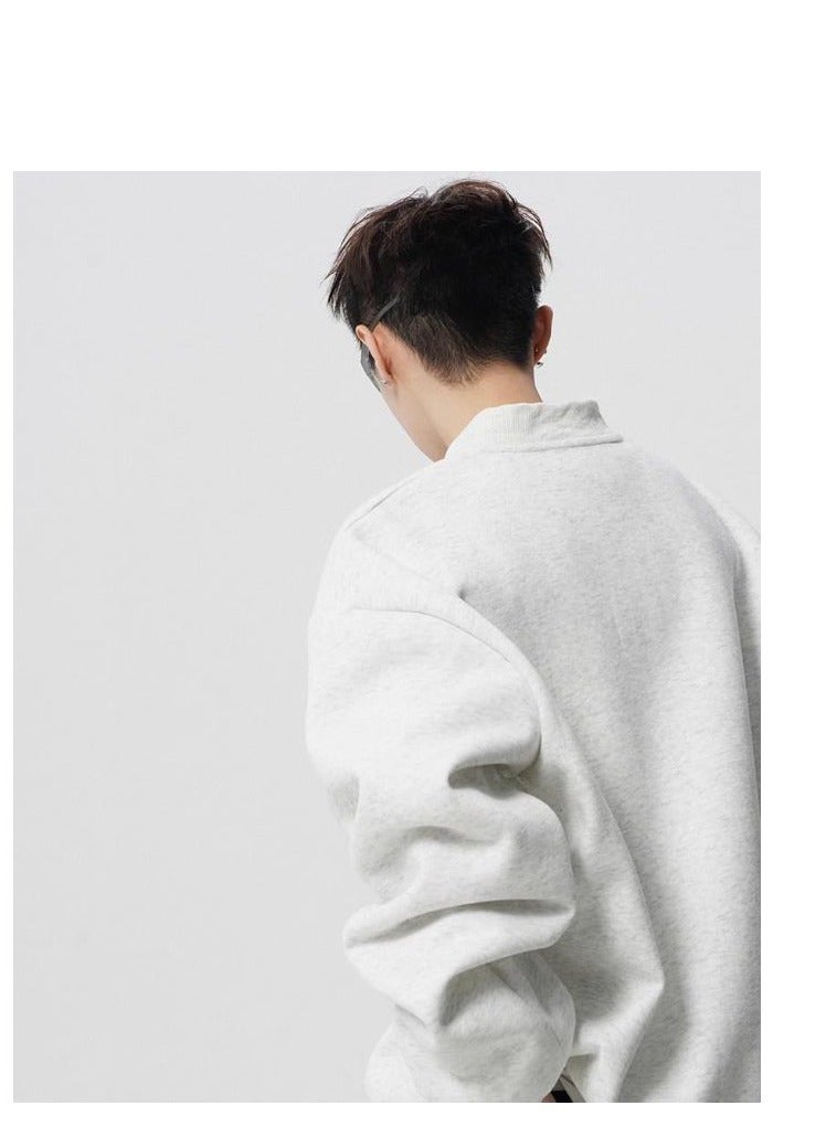 Men's Long Sleeved T-Shirt Lose Casual Pullover Base Hoodie - Image 3