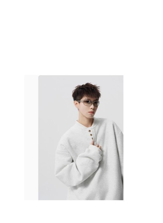 Men's Long Sleeved T-Shirt Lose Casual Pullover Base Hoodie - Image 4