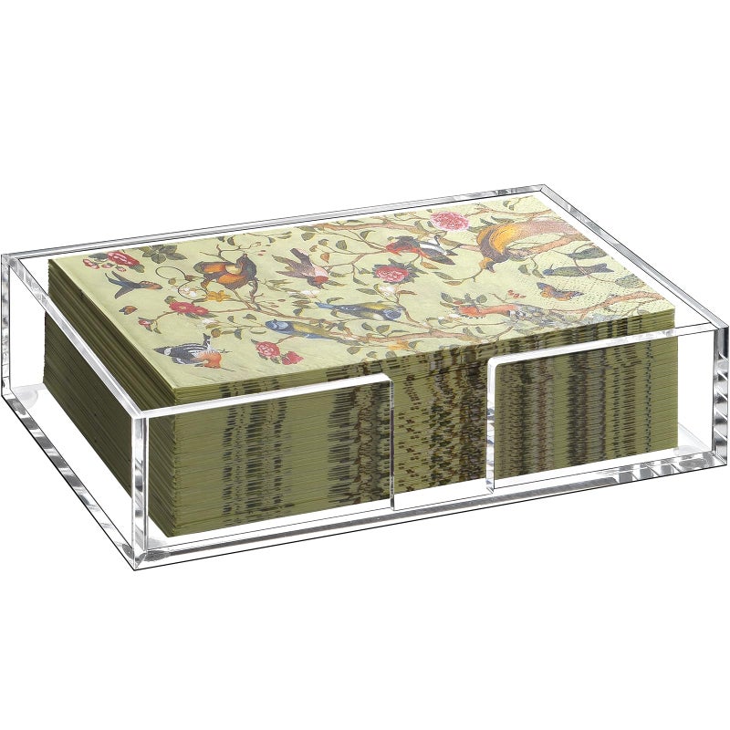 Kordory Acrylic Guest Towel Holder Tray for Bathroom, Clear Counter Rectangular Bathroom Napkin Holder for Ktichen, Modern Disposable Hand Towel Holder Tray for Home, Bar, Hotel, Office - Image 1