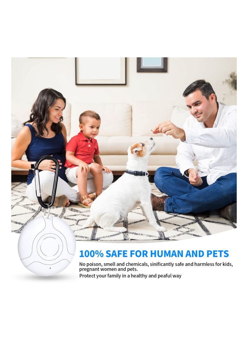 Portable Ultrasonic Pest Repeller for Indoor & Outdoor Use, Effective Mosquito and Bug Control, Safe for Babies, Rodent Deterrent, Smart Insect Repellent (White)