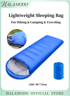 Generic Sleeping Bag Lightweight 3 Season Weather Sleep Bags Microfiber Filled Waterproof Indoor & Outdoor Sleeping Bag with Zippers & Pouch for Hiking & Camping & Traveling & Mountaineering  - Image 1