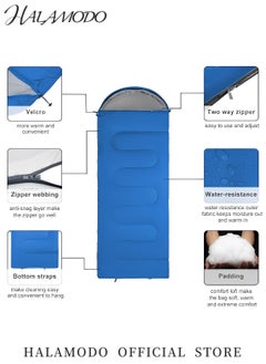 Generic Sleeping Bag Lightweight 3 Season Weather Sleep Bags Microfiber Filled Waterproof Indoor & Outdoor Sleeping Bag with Zippers & Pouch for Hiking & Camping & Traveling & Mountaineering  - Image 3