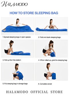 Generic Sleeping Bag Lightweight 3 Season Weather Sleep Bags Microfiber Filled Waterproof Indoor & Outdoor Sleeping Bag with Zippers & Pouch for Hiking & Camping & Traveling & Mountaineering  - Image 5