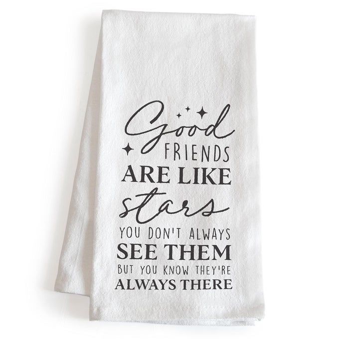 GOOD FRIENDS DISH TOWEL 18X24 INCH GOOD FRIENDS TEA TOWEL GOOD FRIENDS KITCHEN TOWEL KITCHEN FUNNY DISH TOWEL FUNNY DISH TOWEL SAYING KITCHEN HAND TOWEL GOOD FRIENDS ARE LIKE STARS TOWEL