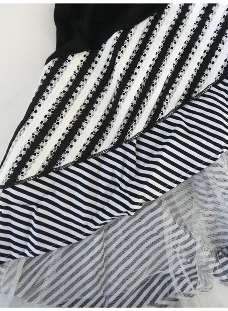 ZAGHOU Striped Oversize Casual Short Sleeve Midi Dress - Image 4