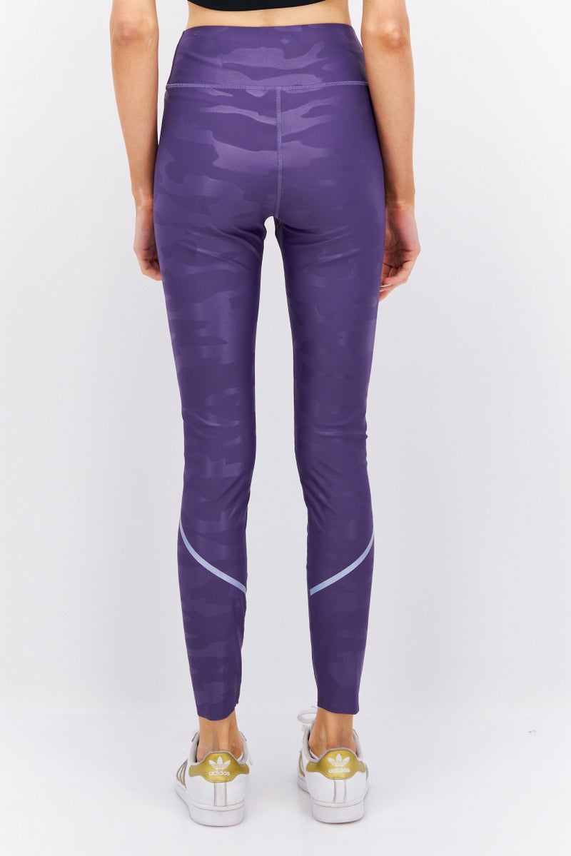 Etam Women Sportswear Fit Camouflage Training Leggings, Purple - Image 3
