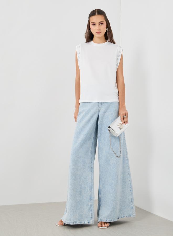 Take Two Take Two Embellished Crew Neck Sleeveless Top  - Image 3