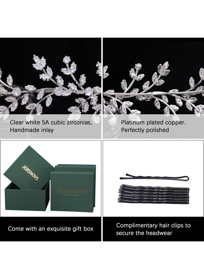 Jorsnovs - Fashion Bridal Headpieces For Wedding Bride Hair Accessories Cubic Zirconia Headbands For Women Cz Birthday Gifts - Image 1
