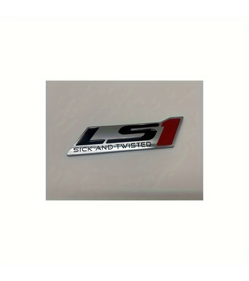 أسود أحمر عالمي يناسب LS1 شعار سيارة ملتوي شعار ذاتي لاصق من البلاستيك ABS - Image 3