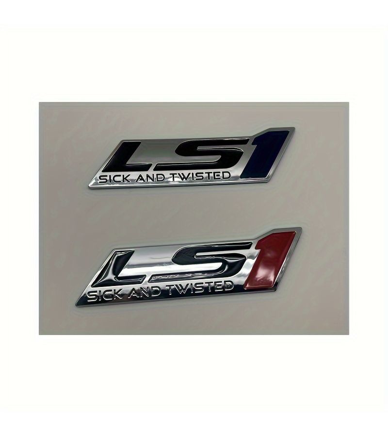 أسود أحمر عالمي يناسب LS1 شعار سيارة ملتوي شعار ذاتي لاصق من البلاستيك ABS - Image 1