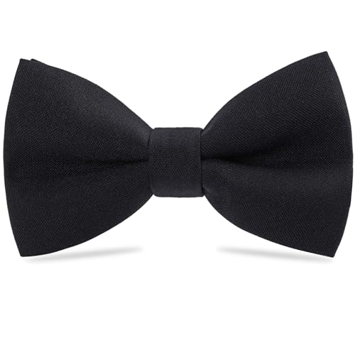 WELROG Classic Pre-Tied Bow Tie for Children & Adults Solid Color Adjustable Bowtie Gabardine Material - Image 1