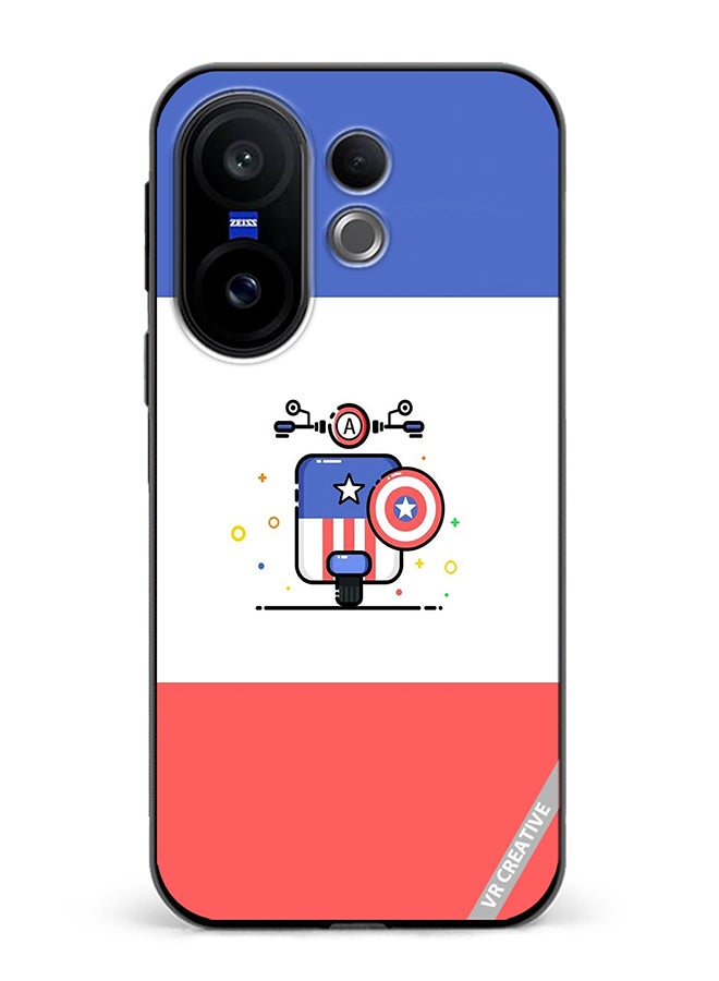 Protective Case Cover For Vivo X200 FE Cute Little Bike Of Captain America Design Multicolour