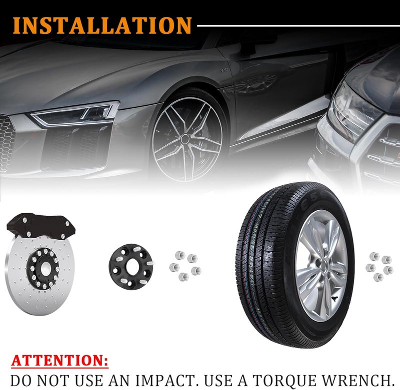 BRTEC 5x120mm Wheel Adapter 1" (25mm) Thick M14x1.5 Studs 64.1mm Bore Wheel Spacers - 2PCS - Image 3