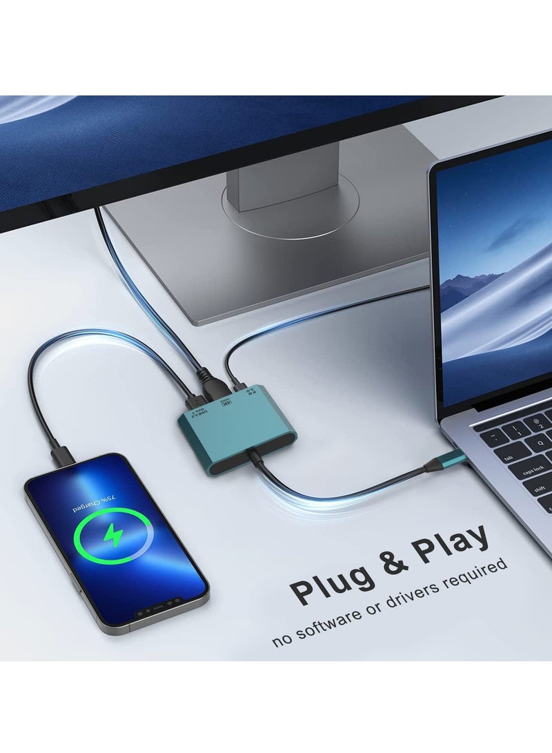 SYOSI محول USB-C إلى HDMI، موزع USB Type-C 3 في 1، قاعدة توسيع الكمبيوتر مع شاحن HDMI PD 100 وات بدقة 4K@60HZ وUSB 3.0، محول USB-C Thunderbolt 3/4 إلى USB 3.0 متوافق مع iPad M1 M2 MacBook Surface - Image 2