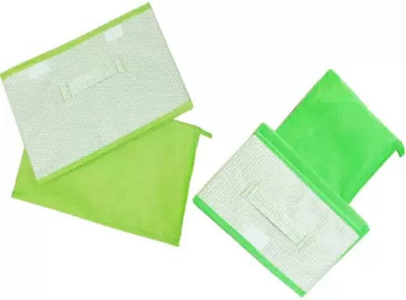 Skylii Foldable Storage Box With Lid Storage Box for Wardrobe Clothes Toy Storage Non woven Storage Box 1 Pc Small And 1 Pc Large Size Pack of 2 Green Green - Image 4