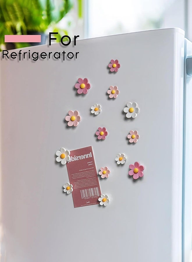 Sweet Life 15 pcs - Cute Flower Magnet, Girl Pink Magnet for Fridge and Locker, Whiteboard, and Decoration（15 pcs - Flower-Pink) - Image 2
