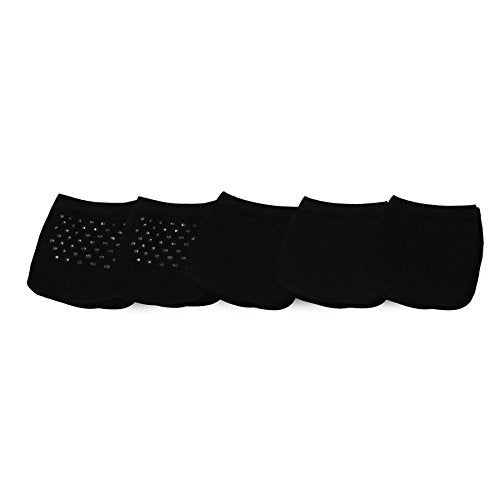 TeeHee Socks Fashion Liner Half Socks for Women Seamless Nylon Toe Topper Non-Slip 5-Pair (Women-5Pair, Black) - Image 5