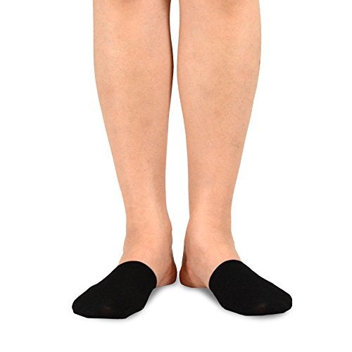 TeeHee Socks Fashion Liner Half Socks for Women Seamless Nylon Toe Topper Non-Slip 5-Pair (Women-5Pair, Black) - Image 4