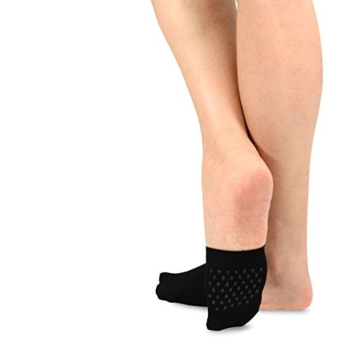 TeeHee Socks Fashion Liner Half Socks for Women Seamless Nylon Toe Topper Non-Slip 5-Pair (Women-5Pair, Black) - Image 3