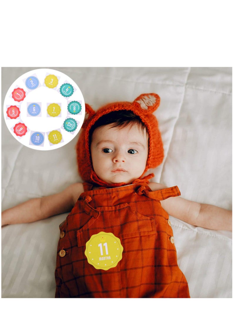 SYOSI Baby Monthly Milestone Stickers, Set of 1 Crown Baby Monthly Stickers, Monthly Photo Picture Props for Infant Onesie, Newborn Monthly Milestone Stickers, Scrapbook Photo Keepsake  - Image 5
