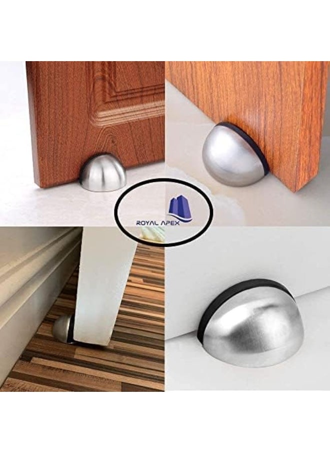 Royal Apex Royal Apex Stainless Steel Half Round Door Stopper with Rubber Bumper Door Retainer (Pack of 2)  - Image 4