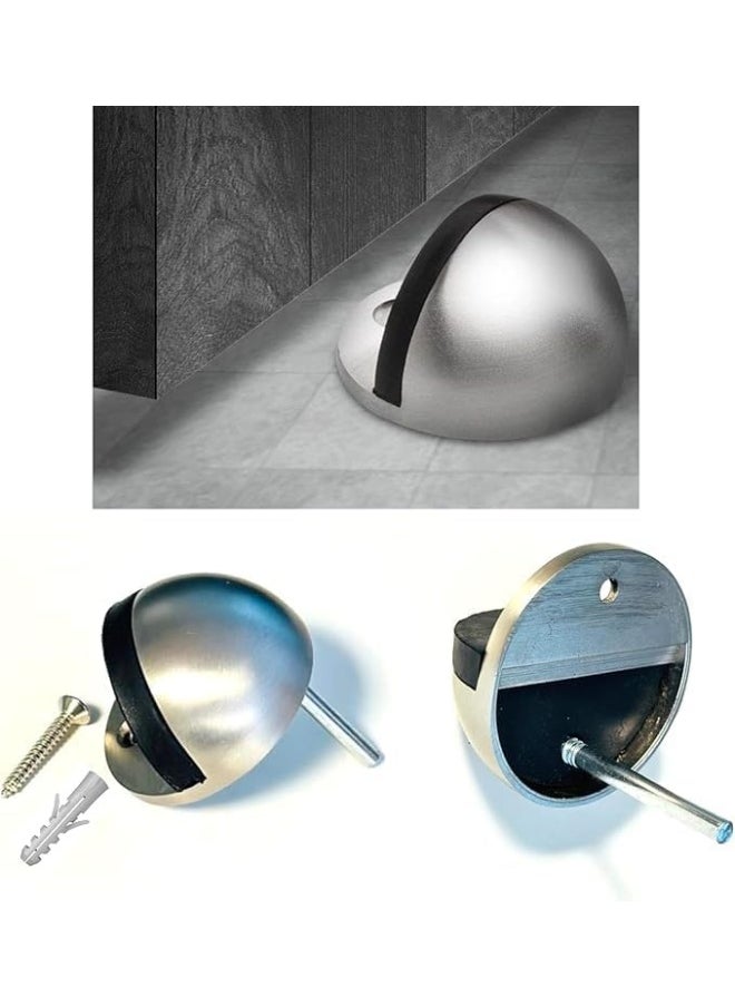 Royal Apex Royal Apex Stainless Steel Half Round Door Stopper with Rubber Bumper Door Retainer (Pack of 2)  - Image 3